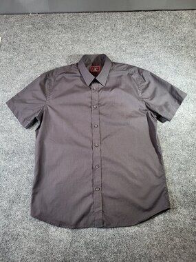 Untuckit Mens Shirt Size Large Black Button Up Short Sleeve Cotton